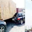 40-feet container falls on car [Punch Newspapers]