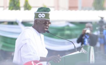 President Bola Ahmed Tinubu at his inauguration on Monday, May 29, 2023 declared the removal of fuel subsidy. [Getty Images]
