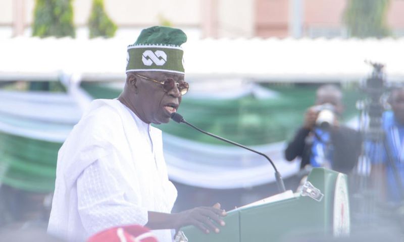 President Bola Ahmed Tinubu at his inauguration on Monday, May 29, 2023 declared the removal of fuel subsidy. [Getty Images]