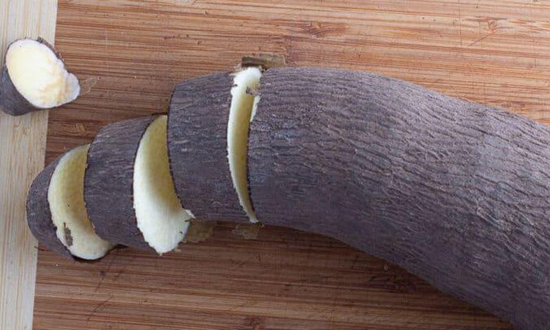 Sliced African yam
