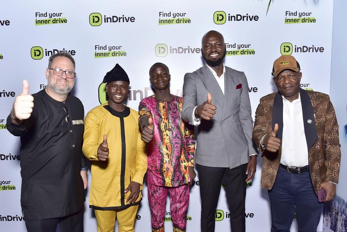 L-R: Director of Production, inDrive Local Story, Dan McCain; BeginIT instructor, Victor Nwaokoro; BeginIT participant, Obadiah Iko; Senior Business Development Representative, inDrive, Timothy Oladimeji and Director of Public Transport & Commuter Serv...