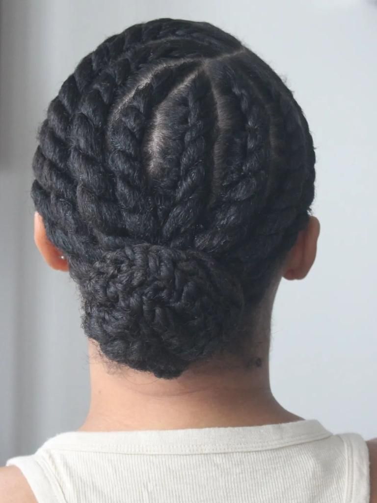 Flat twist low bun