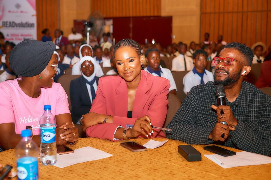 L-R Impromptu Speech Judges  Ezinne Akudo  43rd Miss Nigeria, & Founder of NKASSI ; Adesola Alli  Founder, Kids Literary Circle and Victor Onyekere, Managing Partner at Seedling