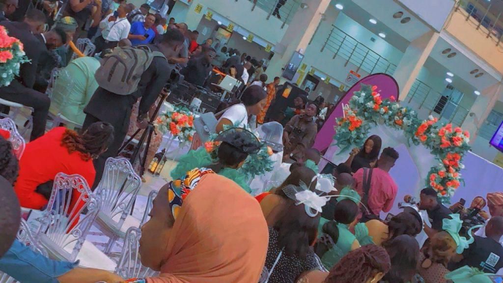 Passengers stunned as couple takes wedding vows at MMA2 Lagos