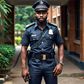 An AI image of a security guard in a Nigerian university.