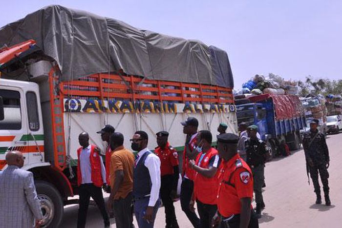 EFCC intercepts 21 trucks exporting food to neighbouring countries. [Channels TV]
