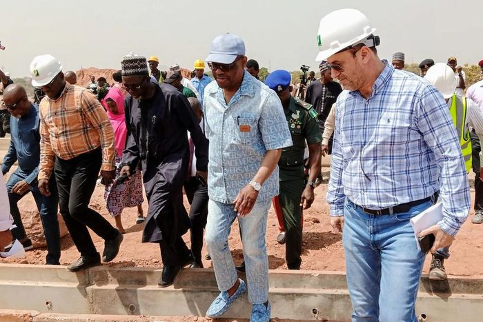 FCT Minister, Nyesom Wike during a road project inspection [NAN]