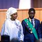 Senegal President Bassirou Diomay Diakhar Faye and his two wives, Marie Khone & Absa Fall