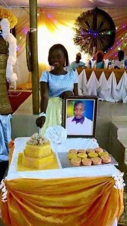 The groom, who resides overseas, sent money and his picture to Nigeria, explaining that he couldn’t make it due to his commitments abroad
