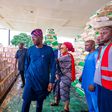 Governor of Lagos State, Mr Babajide Sanwo-Olu, flags off distribution of food items for 500,000 vulnerable households in the state, on Sunday at Lagos House, Alausa. (NAN/PHOTO)