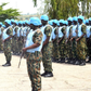 Troops deployed for peacekeeping mission in Gambia on Friday at Martin Luther Agwai International Leadership and Peacekeeping Centre Jaji Kaduna state.  [NAN]