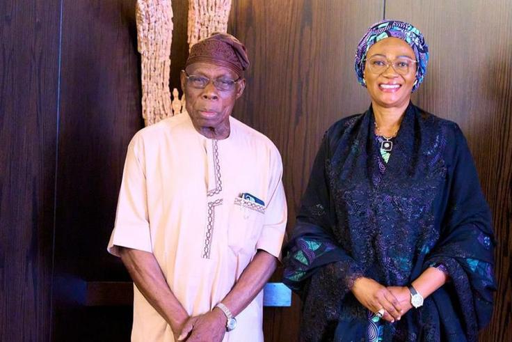 Ex-President Olusegun Obasanjo and First Lady, Remi Tinubu.  [Ayekooto/X]