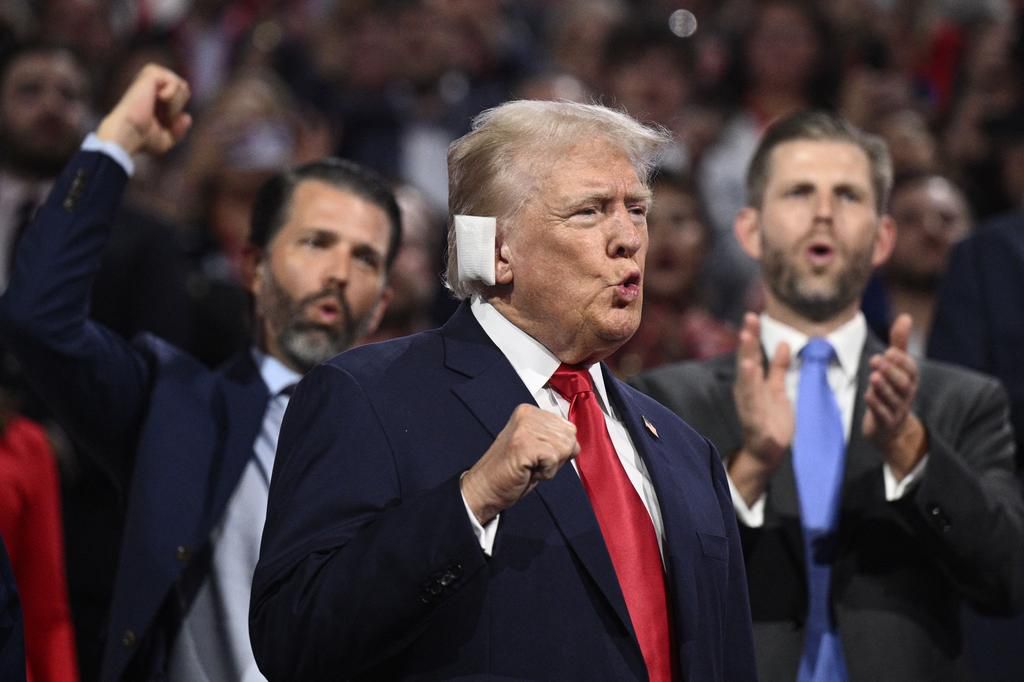 Former President Donald Trump attended the Republican National Convention on Monday evening, as his survival of an assassination attempt against him prompted a meme stock's surge in China.BRENDAN SMIALOWSKI/AFP via Getty Images