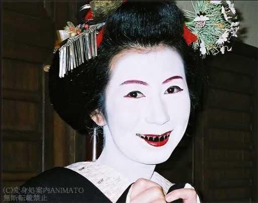 Japanese woman used to pain their teeth black to look beautiful [Reddit]
