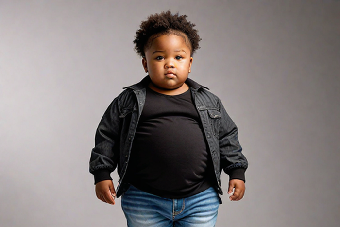 An AI image of an obese baby