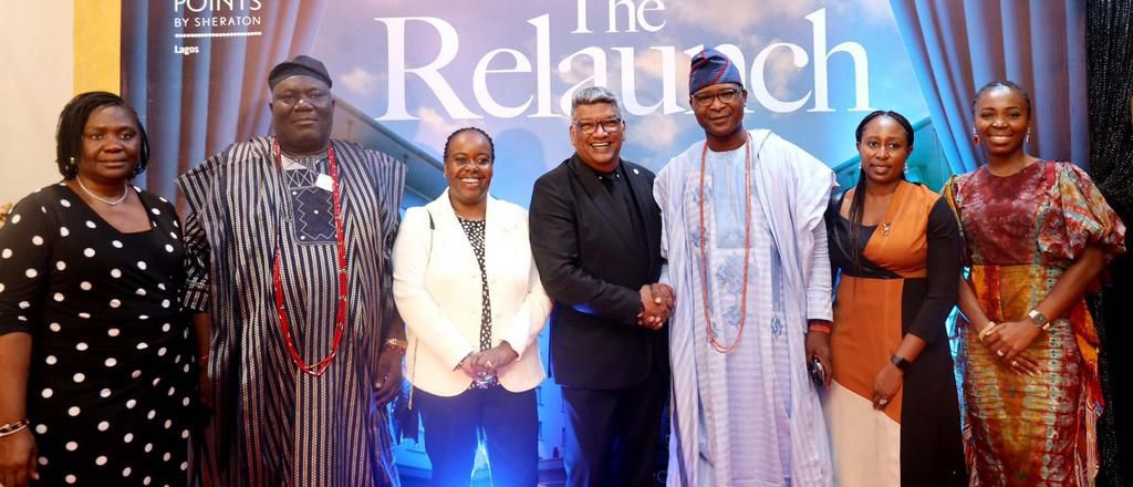 L-R: Managing Director, Actis Real Estate, Funke Okubadejo;The  Baale of Igbosere, Chief Isa Salewu; Commercial Director, Westmont Hospitality Group, Vickie  Muyanga; General Manager, Four Points by Sheraton Hotel, Lagos, Mr. Kaliq Essop; Olopon of Iru...