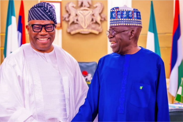 Senate President Godswill Akpabio with President Bola Tinubu.
