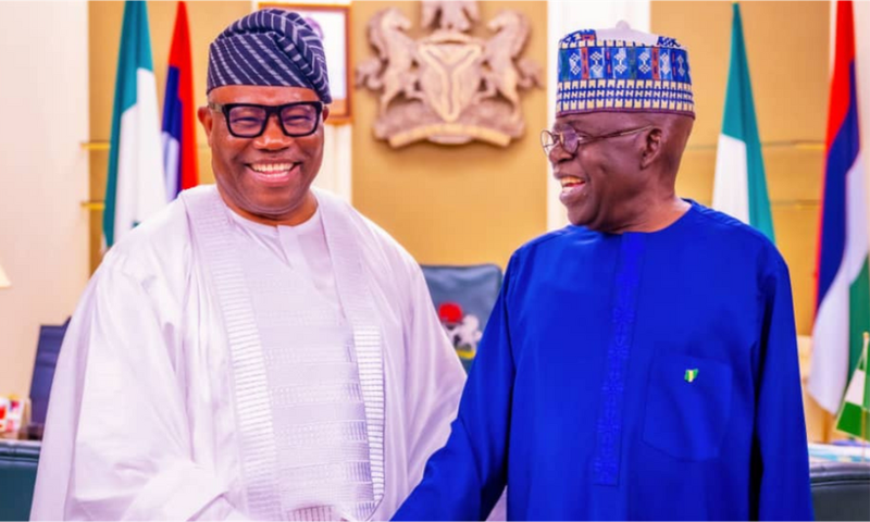 Senate President Godswill Akpabio with President Bola Tinubu.