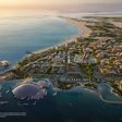 Saadiyat Cultural District 3D Render Sunset Aerial Image EN