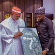 The Governor of Kano State, Abba Kabir Yusuf and Super Eagles Captain, Ahmed Musa. [Musa/X]