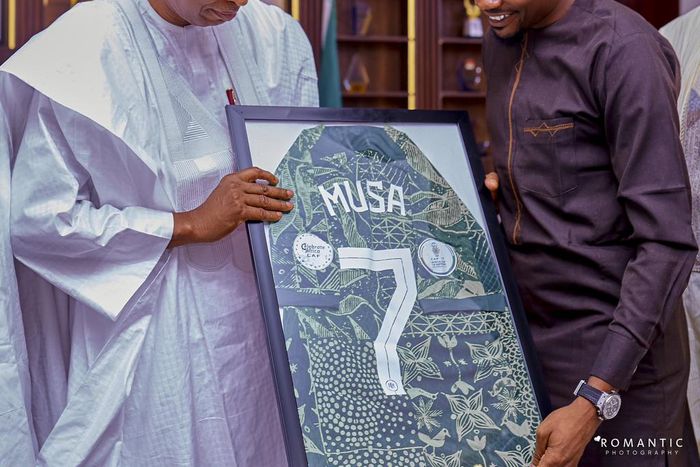 The Governor of Kano State, Abba Kabir Yusuf and Super Eagles Captain, Ahmed Musa. [Musa/X]