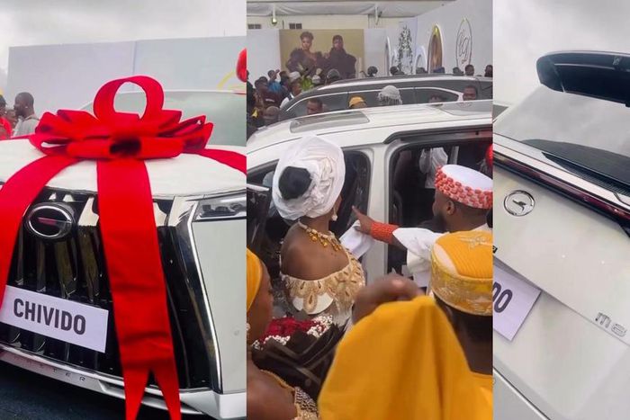 Davido surprises Chioma with new car as wedding gift