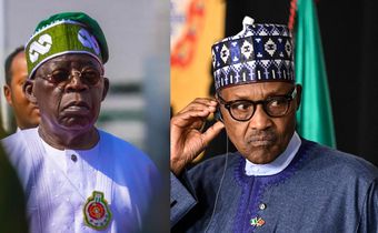 President Bola Tinubu and ex-President Muhammadu Buhari. [Facebook/Getty Images]