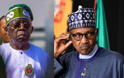 President Bola Tinubu and ex-President Muhammadu Buhari. [Facebook/Getty Images]