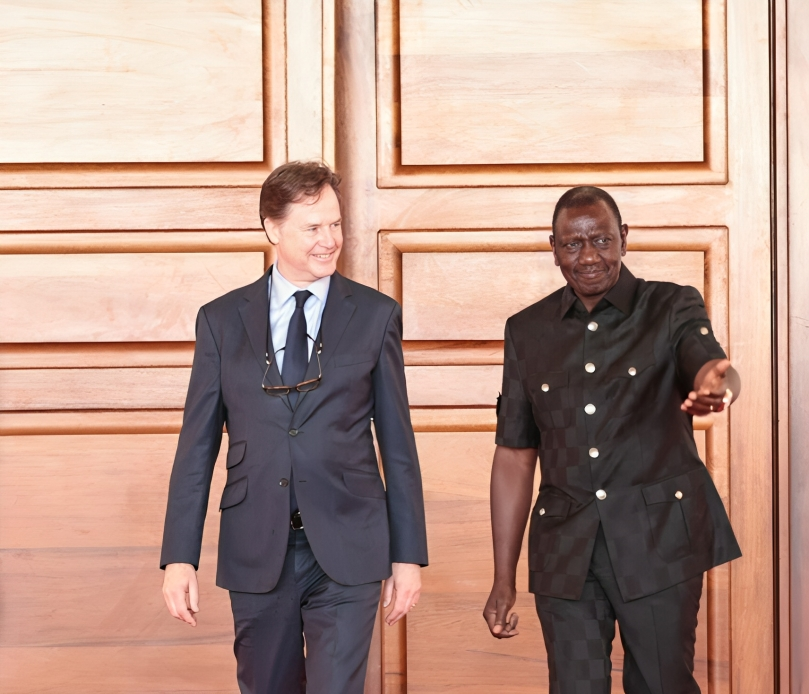 President William Ruto with Meta Global President Nick Clegg at State House, Nairobi on March 18, 2024