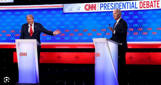 Donald Trump and Joe Biden during a debate.