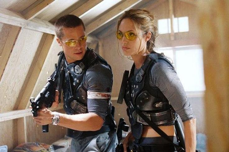 Brad Pitt and Angelina Jolie in 'Mr and Mrs Smith'