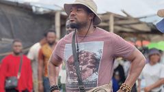 Kunle Remi on the set of Muri and Ko