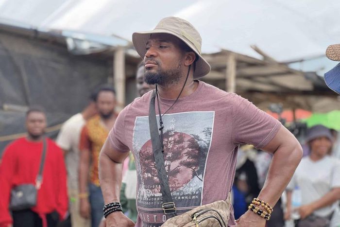 Kunle Remi on the set of Muri and Ko