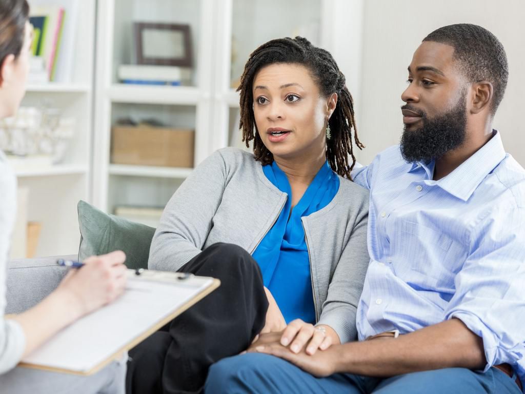 Couple having premarital counseling