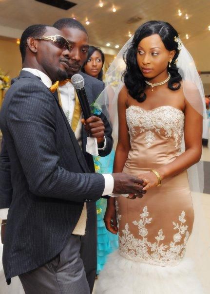 AY Makun and Mabel on their wedding [Bella Naija]