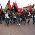 Pro-Biafran youths protesting for secession. [Punch]