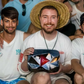MrBeast showing his red play button