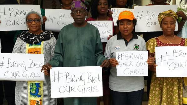 Bola Tinubu campaigned for the return of Chibok girls in 2014 [BAT]