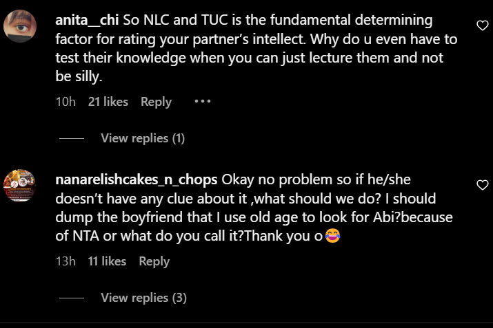 Comments from Instagram users [Instagram/thetattleroom]