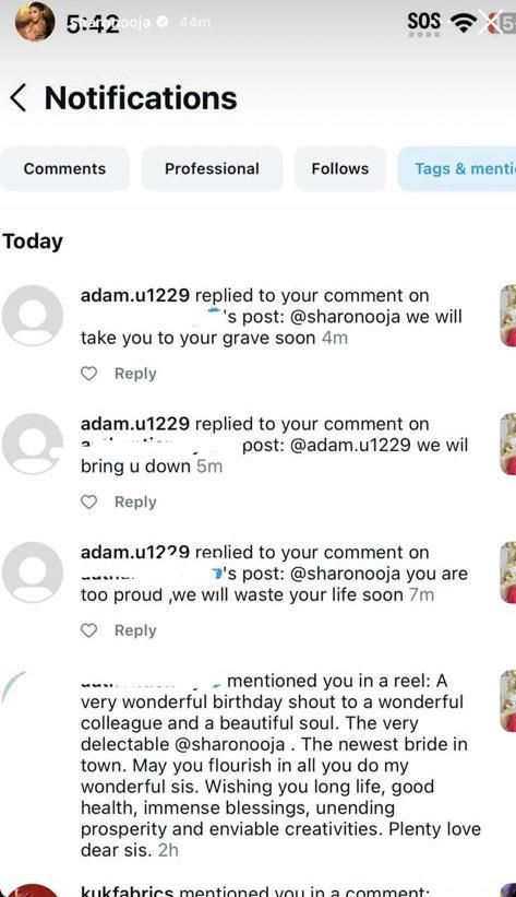 Sharon Ooja reveals the hate comments she received [Instagram/Sharon Ooja]