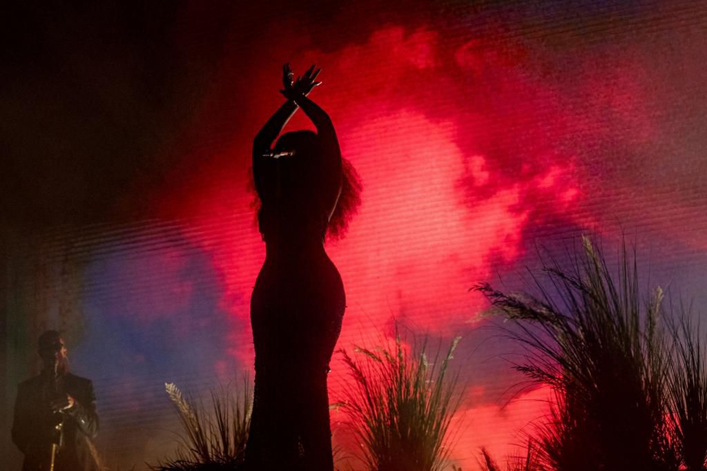 Tems performs onstage in the Mojave tent at the 2024 Coachella Valley Music and Arts Festival at Empire Polo Club on April 14, 2024 in Indio, California. (Photo by Emma McIntyre/Getty Images for Coachella)