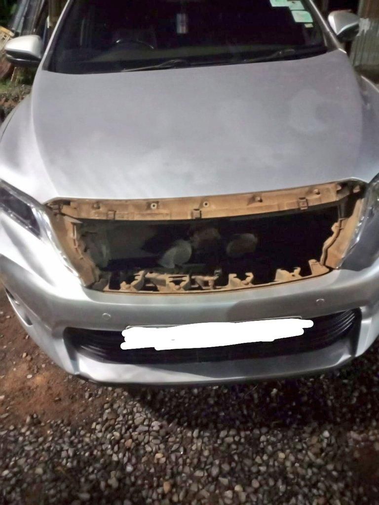 A vandalised car
