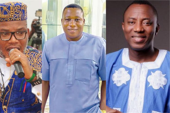 Nnamdi Kanu, Sunday Igboho and Omoyele Sowore.