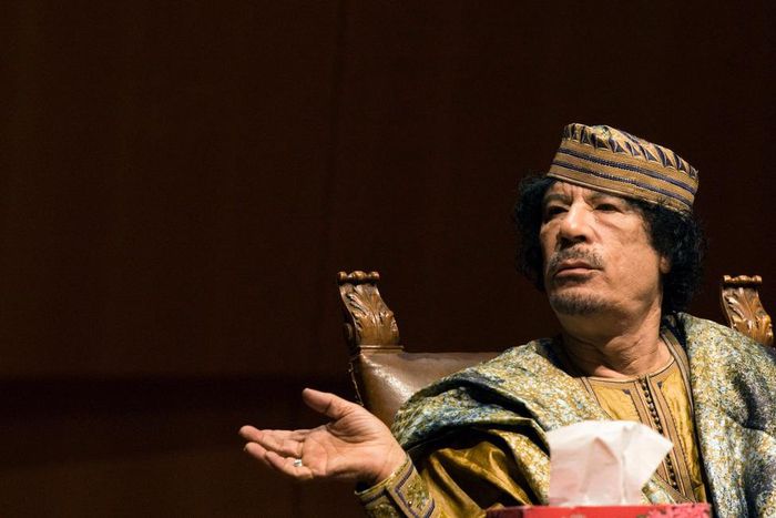 Former Libyan leader Muammar Gaddhafi.