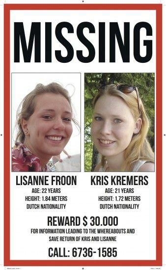 Kris Kremers and Lisanne Froon missing  poster [Pinterest]