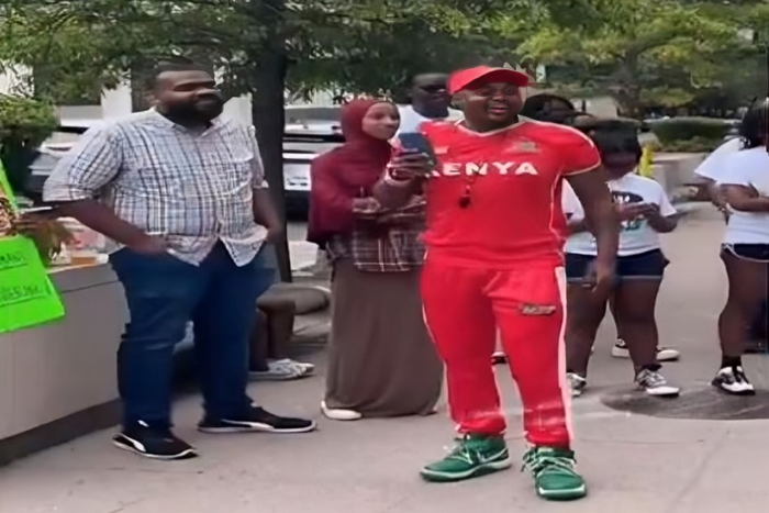 Kenyans in U.S camp at IMF Headquarters in Washington, stage protests