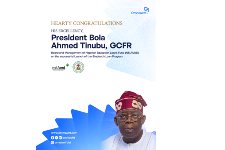 Omniswift Nig Ltd congratulates Tinubu on successful launch of Student loan program