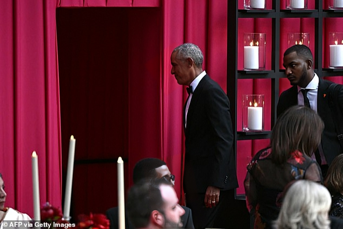Former US President Barack Obama leaving the White House State Dinner in honour of President William Ruto on May 23, 2024. Photo credit: AFP
