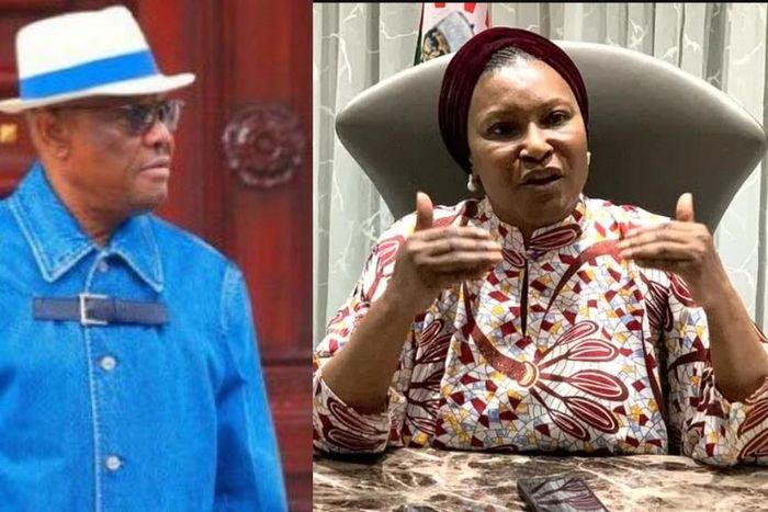 Nyesom Wike and Senator Ireti Kingibe