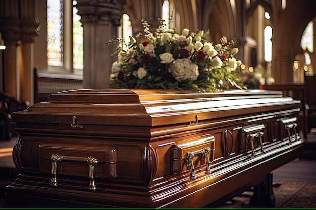 Traditional wooden coffins are made from various woods like pine, oak, or mahogany